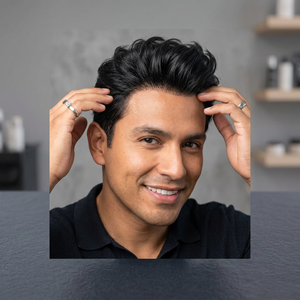 ทูเป้ผมแท้ของผู้ชายแบบอินเดีย Remy Hair  ทรงตรง  ความหนาแน่น 130%  ฐานโมโน  ปมมองไม่เห็น  แสกกลาง - Product Image 1