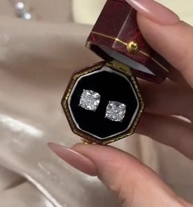 Pendientes de Plata de Ley 925 con Diseño Elegante, Corte Cojín, con Diamantes Moissanite, Joyería Fina de Diamantes para Mujer, de Proveedor Indio - Product Image 2