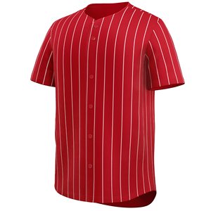 Maillot de baseball rayé rouge pour homme, prêt pour l'entraînement, avec tissu durable et mouvements fluides - Product Image 1