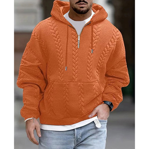 Sweat à capuche oversize décontracté pour homme, manches longues, tissu éponge, élasticité, texture bouffante, uni, chaud, M-4XL, vert - Product Image 2