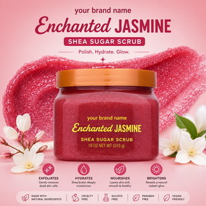 Enchanted Jasmine Shea Sugar <b>Body</b> <b>Scrub</b> Bulk Exfoliating Moisturizing Organic Shea Butter Skin Polishing Spa <b>Scrub</b> for Wholesale - Product Image 1