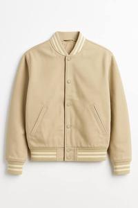 Unisex High Quality Customized VARSITY Jacket Slim Vintage Style <b>Stand</b> Collar Canvas Embroidered Customized Logo for Winter - Product Image 5