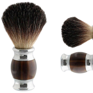 Brosse à raser manuelle en poils synthétiques doux avec manche en bois, brosse à barbe pour homme, brosse à raser artisanale, brosses avec logo personnalisé - Product Image 1
