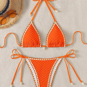 Women's Printed <b>Bikini</b> <b>Set</b> 2 Piece High Waisted Swimsuit 100 Polyester Stylish Beachwear Summer Vacation Swimwear - Product Image 5