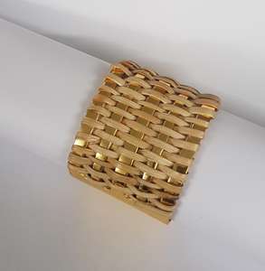 Anneaux de serviette ronds classiques en bambou et fil de jute, largeur 5 cm, pour fêtes - Product Image 1