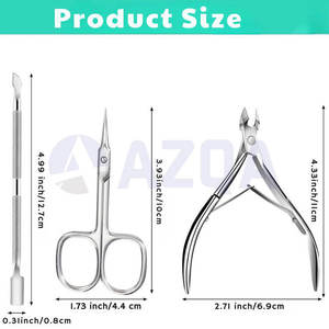 Kit d'outils professionnels en acier inoxydable pour manucure et pédicure, pince à cuticules, ciseaux, repousse-cuticules, ensemble de soins des ongles - Product Image 4