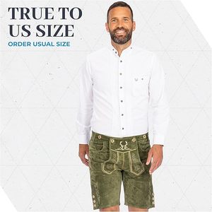 Custom Men's Lederhosen Bavarian Embroidered Real <b>Leather</b> Eco-Friendly Plus Size High Street <b>Shorts</b> Supplier Bulk OEM ODM - Product Image 6
