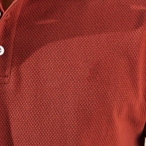 Polo à manches courtes rouge pour homme, couleur unie, décontracté, tricoté, boutonné devant, coupe classique, coton piqué respirant - Product Image 4