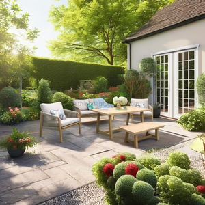 Muebles de Exterior Ecológicos de Madera Maciza de Primera Calidad de Vietnam, Duraderos, Cómodos, Impermeables, Plegables, Juego de Sofás de Patio para 6 Personas, para Hotel - Product Image 4