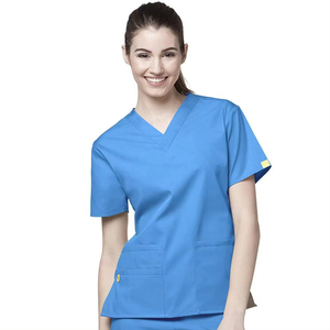 Ensemble de blouses chirurgicales d'été extensibles à séchage rapide à manches courtes pour infirmières, laboratoire, clinique, SPA, salon de beauté, avec logo OEM, uniforme pour femmes - Product Image 6