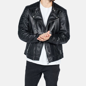 Chaqueta de Motociclista de Cuero Genuino para Hombre, Fabricante Mayorista, Chaqueta de Carreras de Cuero Vacuno Real con Protección Blindada CE 2026 - Product Image 1