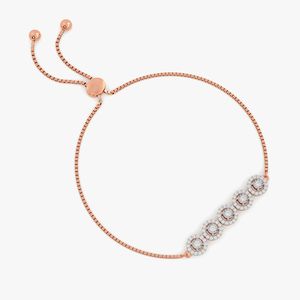 Rose Gold Lab Grown Diamond Circular Link Tennis <b>Bracelet</b> - Product Image 2