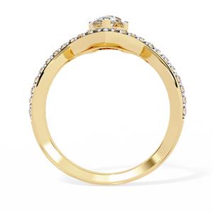 แหวนแต่งงานทรงหยดน้ำสุดคลาสสิกและทันสมัย ทองคำขาว 14K เพชรทรงลูกแพร์ 1 กะรัต ได้รับการรับรองจาก IGI เพชรเพาะเลี้ยงในห้องปฏิบัติการ แหวนหมั้น - Product Image 4