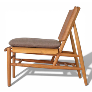 Fauteuil lounge de style minimaliste, structure en teck naturel, pour la décoration de la maison - Product Image 5