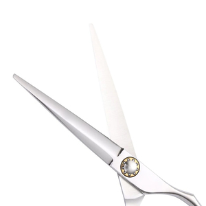 Ciseaux de barbier professionnels en acier inoxydable pour gauchers, manche long, lame tranchante, 30 dents, ciseaux de toilettage pour salon - Product Image 5
