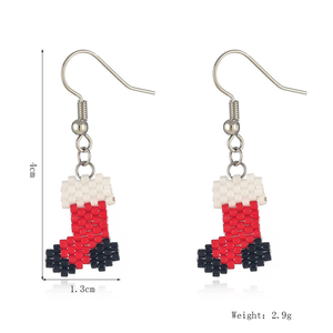 ต่างหูห้อยประดับลูกปัดทำมือ แฟชั่นสำหรับงานคริสต์มาส ของขวัญเครื่องประดับงานปัก ต่างหูดีไซน์โดดเด่น - Product Image 5