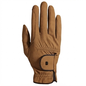 Guantes de Montar de Cuero Verde Oliva para Mujer, Dedos Completos, Antideslizantes, Cierre de Velcro, para Uso en Exteriores, Estilo Veraniego - Product Image 4