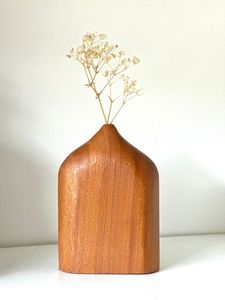 Trending Handmade Wooden Artistic <b>Vase</b> Natural Grain Minimal Flower Holder For Home Table Shelf Decor - Product Image 5