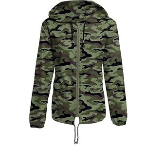 <b>Men</b> Camouflage Hooded Windbreaker <b>Jacket</b> <b>Lightweight</b> Zipper Front Casual Spring Outerwear - Product Image 1