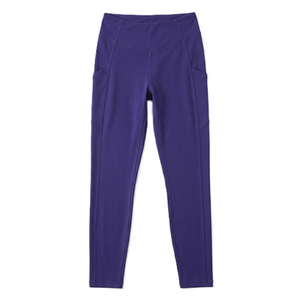 Purple Color <b>Leggings</b> <b>with</b> <b>Pocket</b> High Waist Full Length Knitted Spandex Polyester Breathable Quick Dry Women's Activewear - Product Image 3