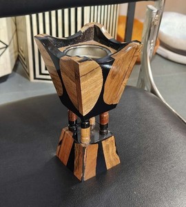 Quemador de incienso decorativo de madera y resina para quemar Bakhoor y aromaterapia, islámico, árabe, Mubkhar, 100% - Product Image 1