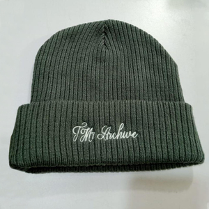 New Style Beanie Hat Embroidered Letter Design Unisex Adult Casual <b>Winter</b> <b>Cap</b> Green 100 Acrylic Breathable Waterproof Fishing - Product Image 2