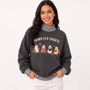 Sudadera Oversize de Cuello Alto para Mujer con Logo, para Todas las Estaciones, 280g, Tejido Suave de Poliéster y Spandex, Manga Larga, Top Casual Liso - Product Image 1