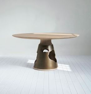 Mesa Auxiliar de Aluminio de Alta Calidad, Muebles de Primera Calidad, Detalles Metálicos, Mesa Otomana para Sala de Estar, Hogar u Hotel, en Latón - Product Image 4