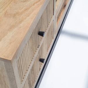 Mueble para TV de Madera Vandana Novara Pebble, Consola de Entretenimiento Moderna de Madera Sólida Minimalista - Product Image 4