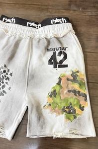 <b>Top</b> Trending Cotton French Terry <b>Distressed</b> Shorts Wholesale Men Streetwear Dtf <b>Distressed</b> Shorts - Product Image 5