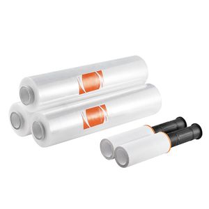 Pellicola Estensibile Industriale Trasparente 300m, Rotolo 38 cm x 305 m, 60 Gauge, Pellicola Termoretraibile Resistente, Confezione da 3, Film Termoretraibile Durevole - Product Image 1