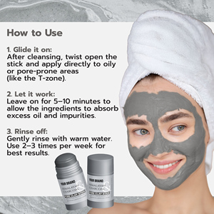 Herbal Oil-Free Skincare Stick with Salicylic Acid Kaolin Clay Niacinamide for Exfoliating Cleansing Preventing Pore <b>Clogging</b> - Product Image 6