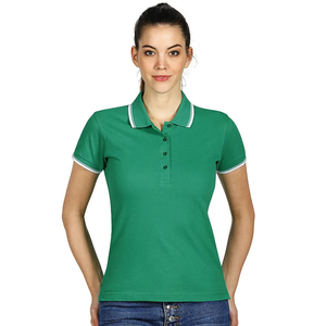 Camisa de Golf Casual para Mujer, Personalizada OEM, Cuello y Puños Verdes, Tejido Transpirable, Estampado Moderno, Secado Rápido, Ecológica, Venta al Por Mayor - Product Image 6