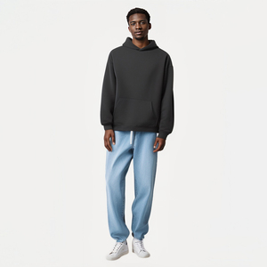 Sudadera con capucha y media cremallera de algodón de 450 g/m² para hombre, talla grande, con logo personalizado, para invierno, con estampado digital - Product Image 3