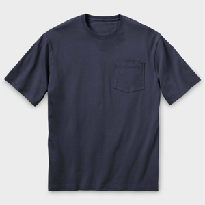 <b>Men's</b> <b>Navy</b> <b>Blue</b> Short Sleeve Cotton <b>T</b>-<b>Shirt</b> Regular Fit O-Neck Casual Solid Color Pocket Front Jersey Knit <b>t</b>-<b>shirt</b> for <b>men</b> - Product Image 3