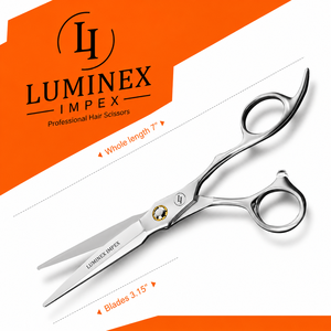 Ciseaux droits pour gauchers NYBL-55 de 5,5 pouces, JAPON, acier 440C, tranchants, dureté 58-59HRC, manche en acier inoxydable, ciseaux de barbier, cheveux, 28 - Product Image 1