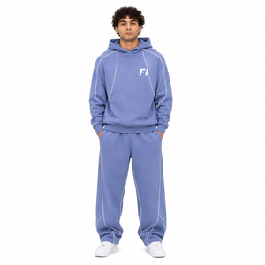 Conjunto de Chándal Personalizado para Hombre con Capucha, Ribetes y Logotipo, Sudadera Oversize y Joggers, Ropa Urbana, Proveedor Mayorista - Product Image 1