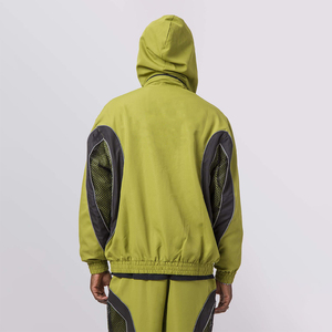 Ensemble coupe-vent réfléchissant décontracté pour homme de haute qualité, avec logo personnalisé, veste et pantalon en nylon color block légers - Product Image 6