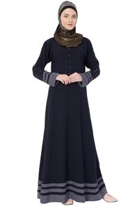 Abaya Abierta de Poliéster Modest para Mujer, Estilo Dubái, en Oferta, Negra y Blanca con Cinturón a Juego, Nueva Moda Diaria 2023 - Product Image 3
