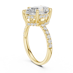 Anillo Clásico con Incrustaciones de Diamantes Cultivados en Laboratorio de 4 Quilates, Corte Pera, Certificado IGI, VS1, Color E, Oro de 14K, para Boda, Compromiso, Aniversario - Product Image 3