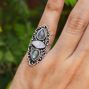 Natural <b>Labradorite</b> <b>Ring</b> 925 Sterling Silver Gemstone Jewelry Designer Handmade <b>Ring</b> for Women - Product Image 4