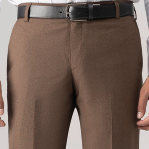 Pantalones Casuales para Hombre Active Squad, 100% Algodón, Forro de Felpa, Color Marrón, Elegantes, Profesionales, para Oficina, Corte Recto, Talle Medio - Product Image 3