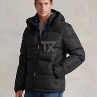 Veste à bulles en toile personnalisée fabriquée au Pakistan pour hommes, nouvelle conception d'hiver, à capuche, imperméable, respirante, col montant, logo sur le devant