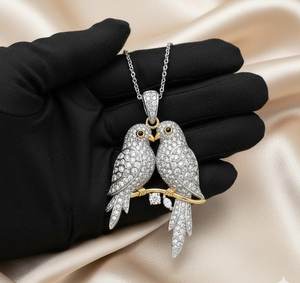 Colgante de pájaro paloma de plata de ley 925 con diamantes de moissanita VVS completos, estilo Hip Hop, para hombre, joyería de moda, colgante de Ceifador con incrustaciones de circonitas. - Product Image 6