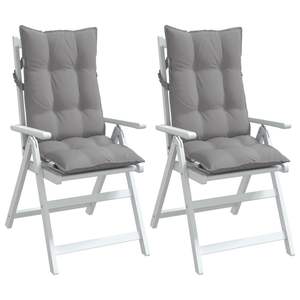 Juego de 2 cojines para silla con respaldo alto, color gris, tela Oxford, cojines duraderos para exteriores - Product Image 5