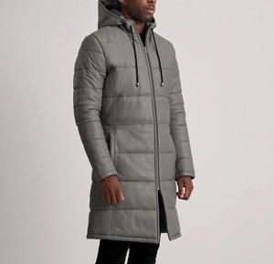 Veste en cuir décontractée unisexe, polyester/coton, imperméable, coupe-vent, long manteau, design simple, printemps, automne, hiver, grande taille - Product Image 2