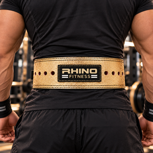 Ceinture de musculation Rhino Fitness Gold en néoprène, boucle à levier, réglable, soutien lombaire, protection professionnelle - Product Image 3
