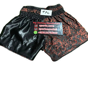 Pantalones Cortos de Muay Thai para Hombre de Alta Calidad, Transpirables, para Artes Marciales, Color Negro, para Entrenamiento - Product Image 1