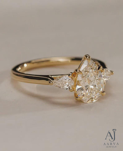 Bague Trilogie en Moissanite Argentée Taille Marquise Certifiée IGI, Sertie à Griffes, Cadeau d'Anniversaire de Mariage pour Femme - Product Image 5