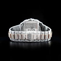 Montre-bracelet carrée moderne haut de gamme en alliage, mouvement à quartz, diamant Moissanite couleur D VVS1, bracelet 20 mm, cadran 42 mm, cadeau élégant et luxueux